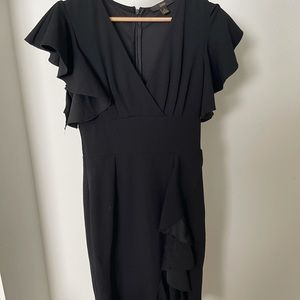Elegant black ruffled dress